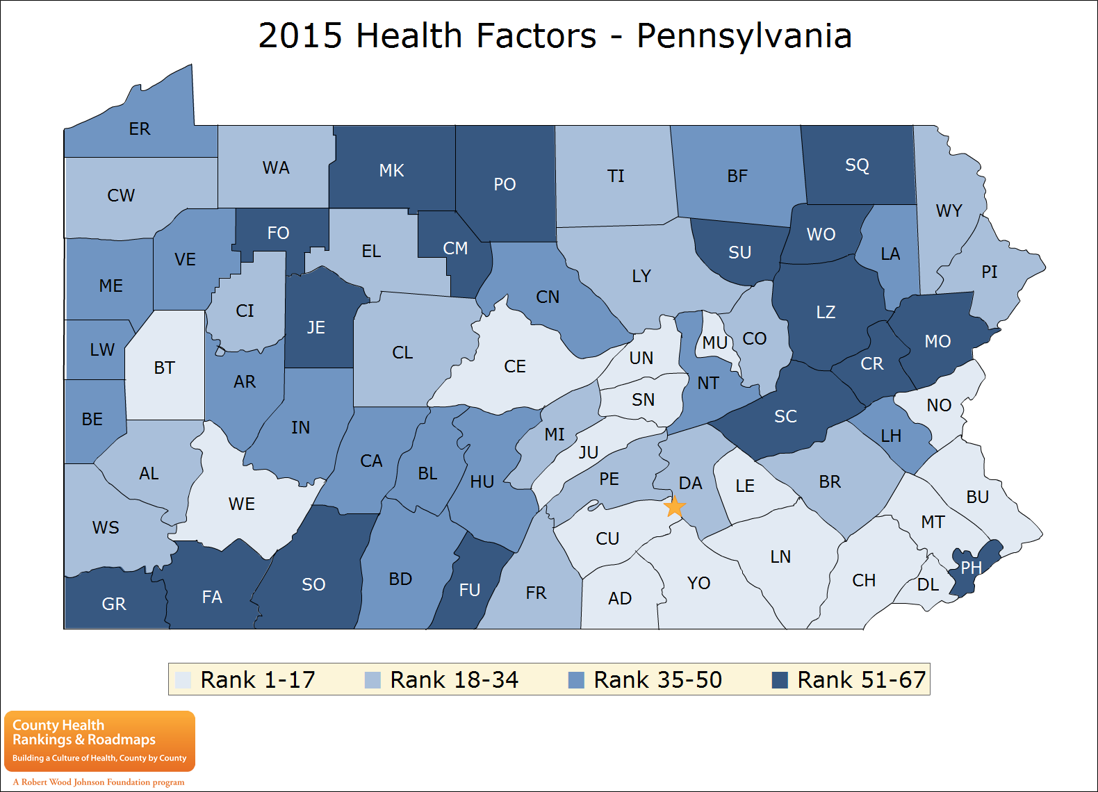 2015 Health Factors - Pennsylvania