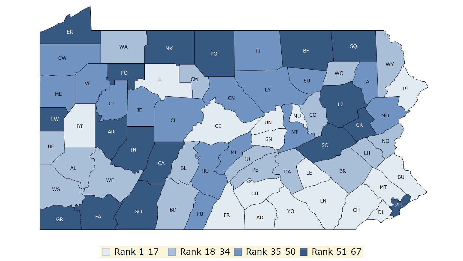 Report Released on County Health Rankings - Pennsylvania Health Access ...